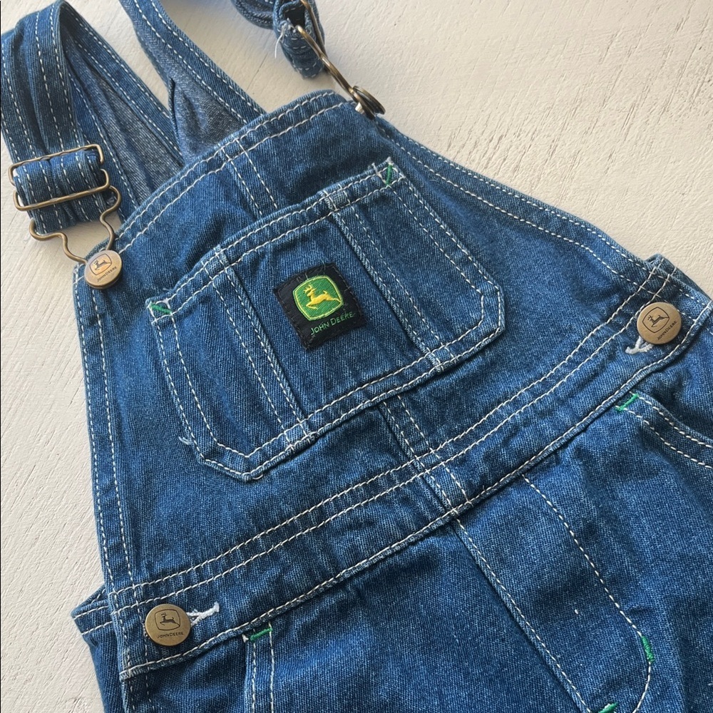John Deere Blue Denim Overalls Size 3T